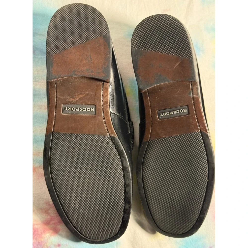 Rockport Classic Men's Size 11.5 Black Leather Penny Loafer Shoes EUC